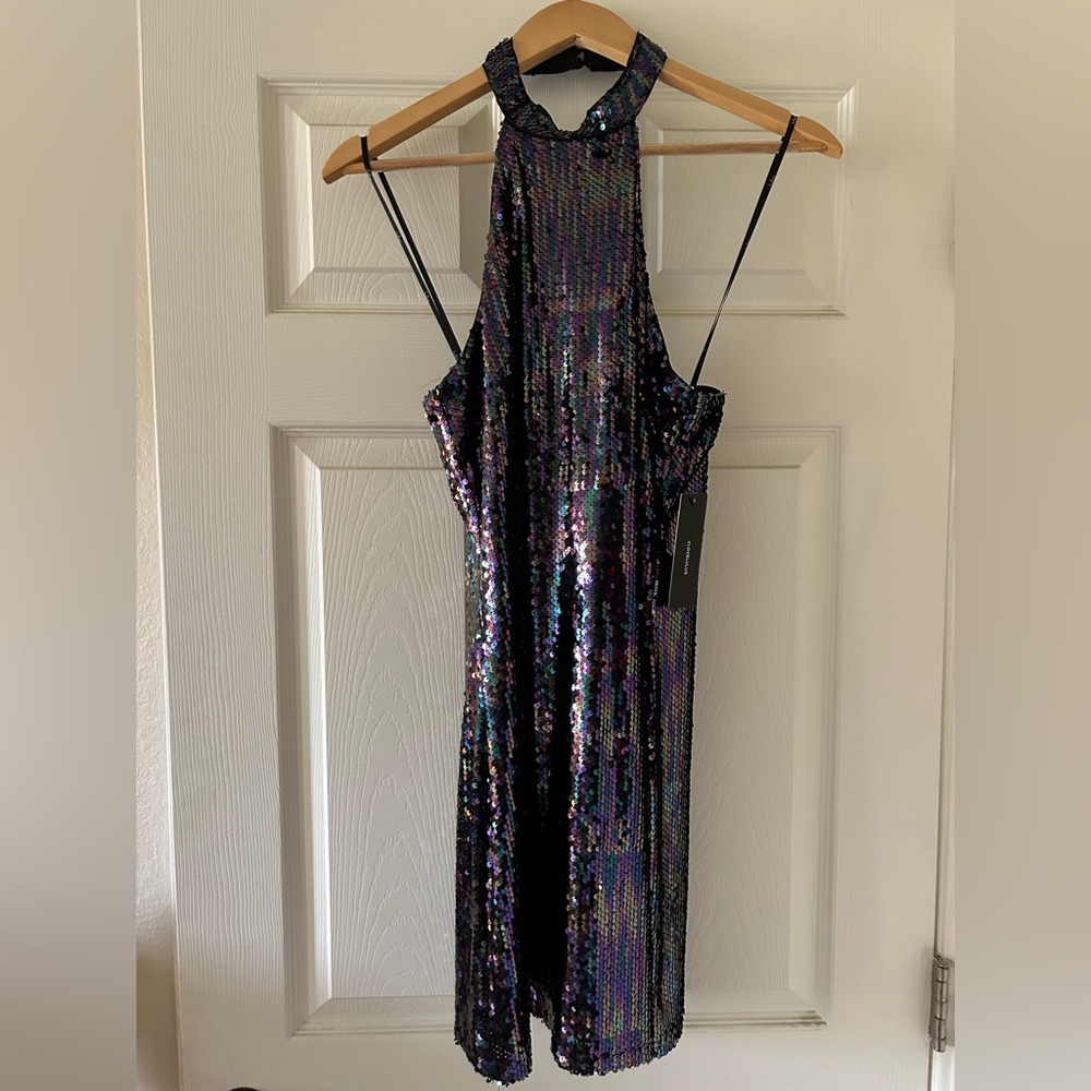 NWT Lulus Sequin Halter Minidress